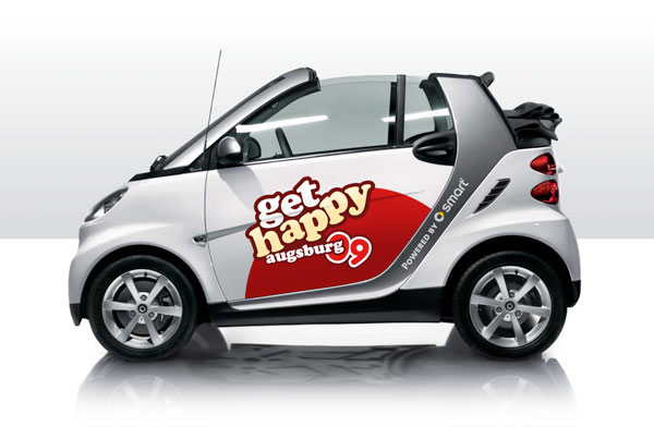 Get Happy 09 Smart Fahrzeugbeschriftung