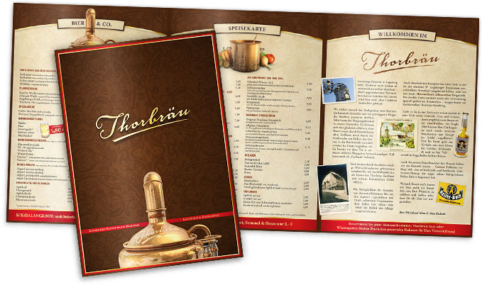 Speisekarten Getränkekarten Gestaltung Thorbräu Augsburg